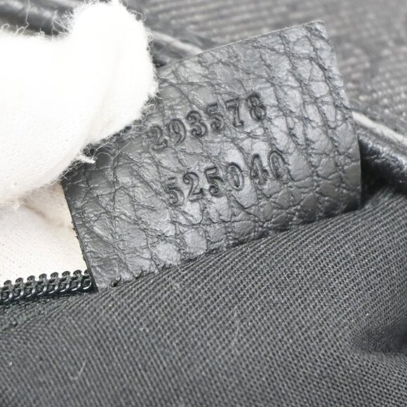 GUCCI GG Pattern Abbey Shoulder Bag Leather canvas Black SHW Italy 76KB625 - Picture 11 of 15